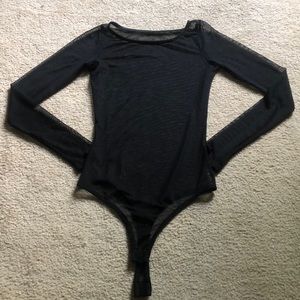 Mesh long sleeve bodysuit
